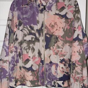 Juicy Couture Purple and Pink Floral Bomber Jacket